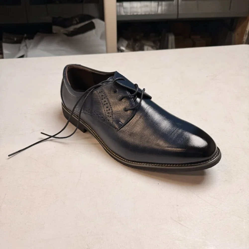 Santimon Men's US 6.5-11 Blue Casual Brogues Derby Lace Up Classic‎ Dress Shoes